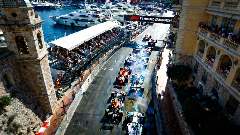 F1摩纳哥大奖赛正赛直播航拍镜头